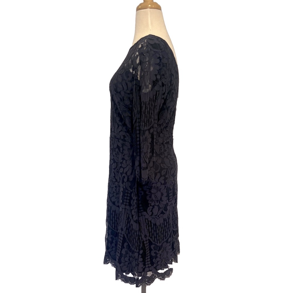 MSLG Women's Neck V-Back Floral Lace Cocktail Party A Line Dress -NWOT - Picture 4 of 6